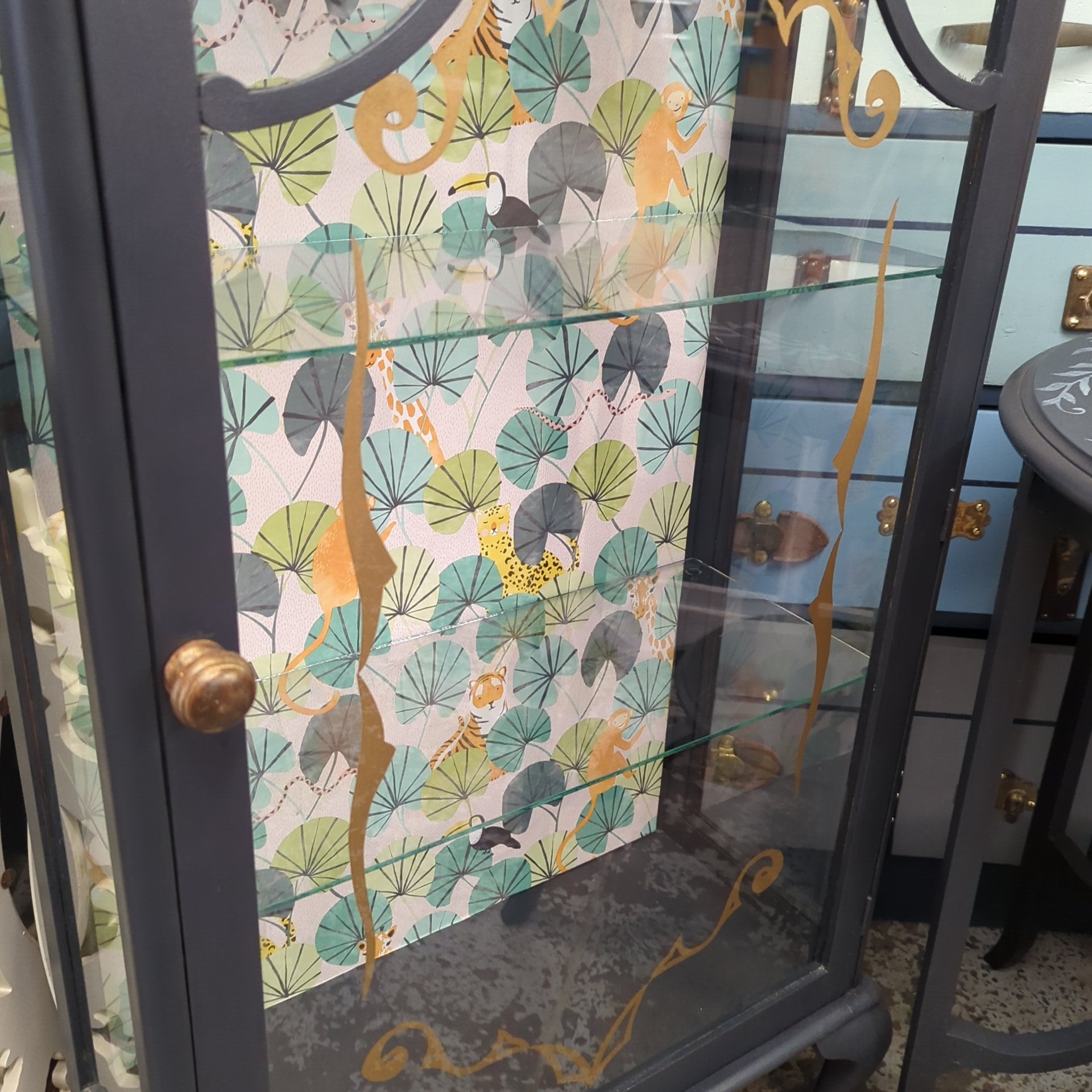 Hand Painted China Cabinet